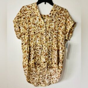 🔴 Nordstrom Floral Short Sleeve Blouse Size M NWT